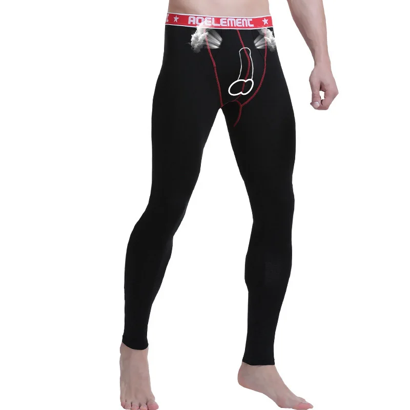 Men Thermal Underwears Men's modal Long Johns Tight-Fitting Leggings Autumn Winter Sexy Penis Scrotum Separation Men Warm Pants 4