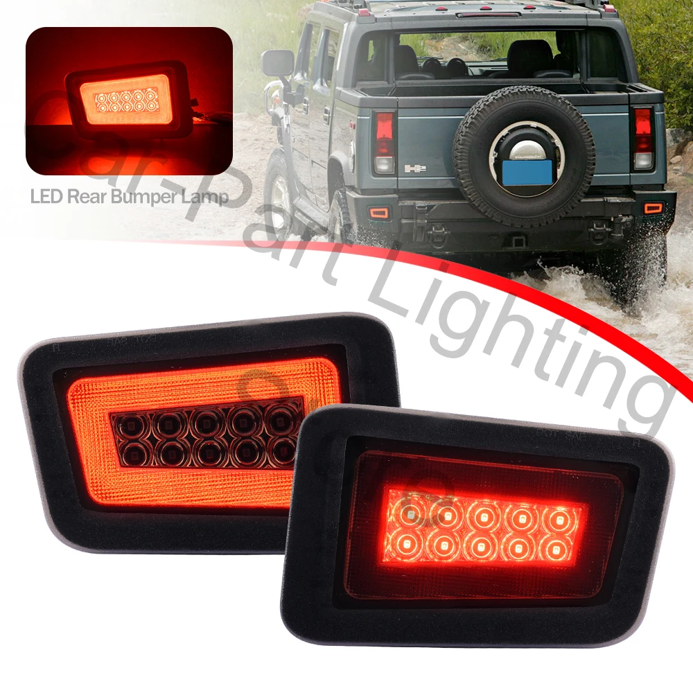 2pcs For 20052009 Hummer H2 LED Bumper Reflector Lights Function as