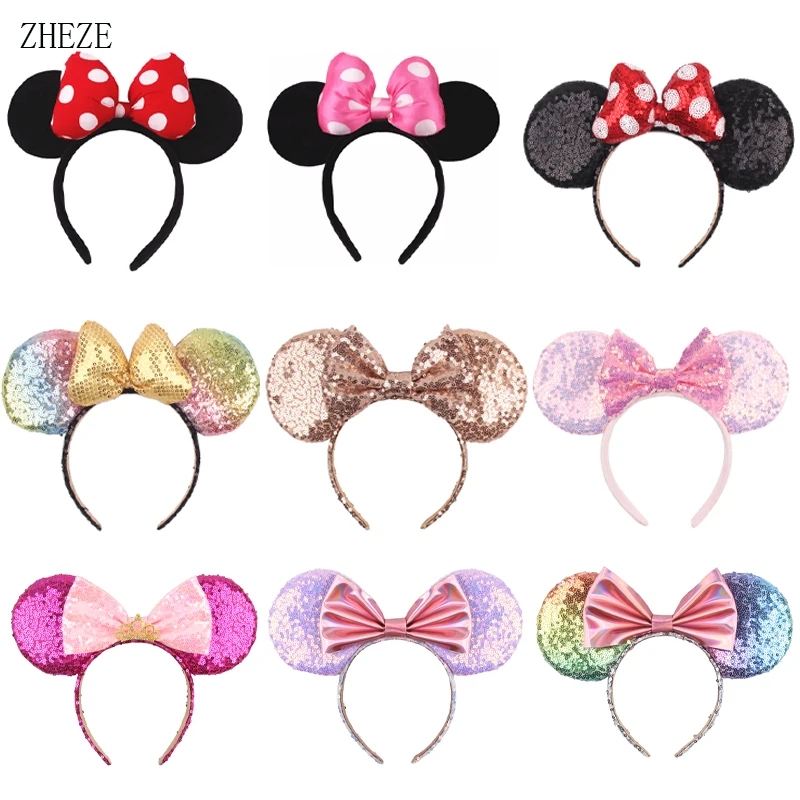 10Pcs/Lot Wholesales Classical Polka Dot Bow Mouse Ears Headband For Adult Girls Birthday Party Hairband DIY Hair Accessories 10pcs velvet hanger clothing coat non slip flocked hakama saves clothes organizer room organization and storage adult hanger