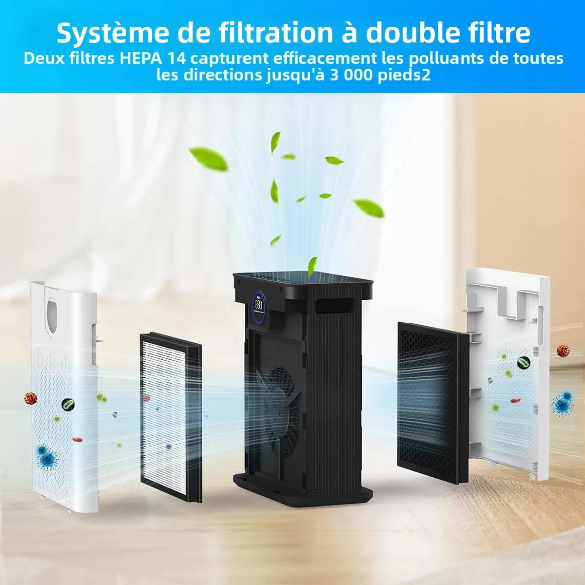 Filtre HEPA H14 Remplacement pour AIRFIRE AP304 JOWSET AP303/AP304 - Lot de 2