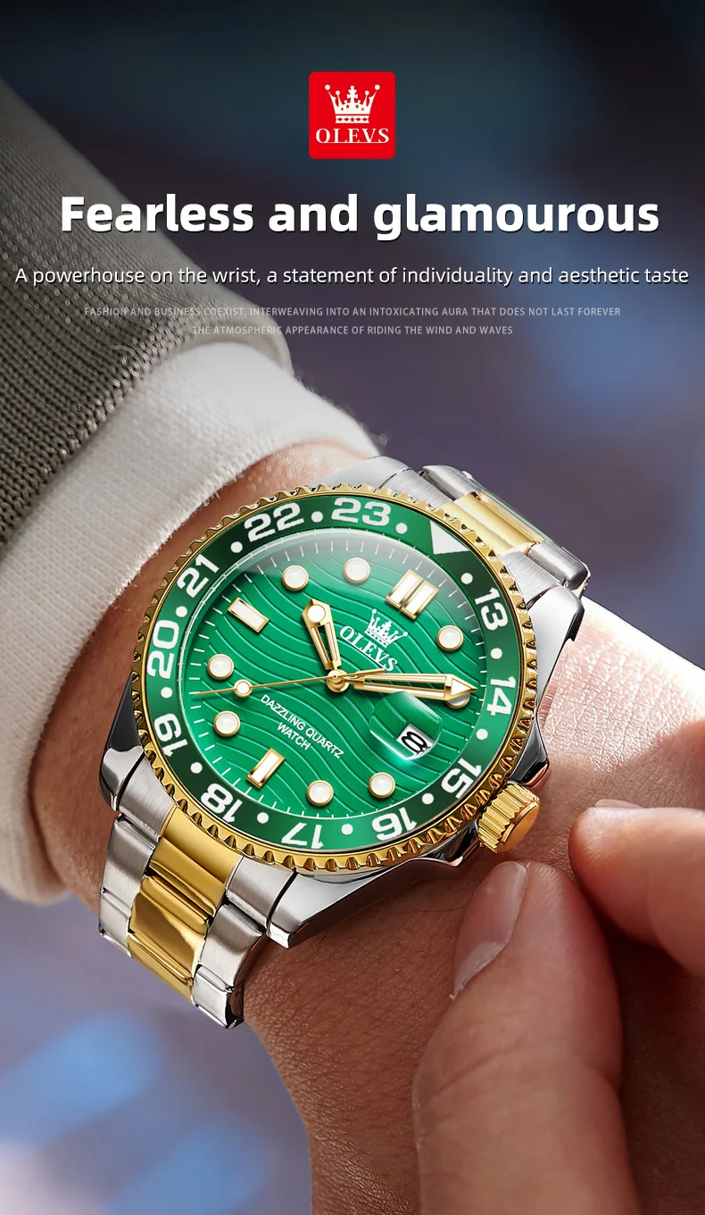 Detail of OLEVS watch clasp mechanism