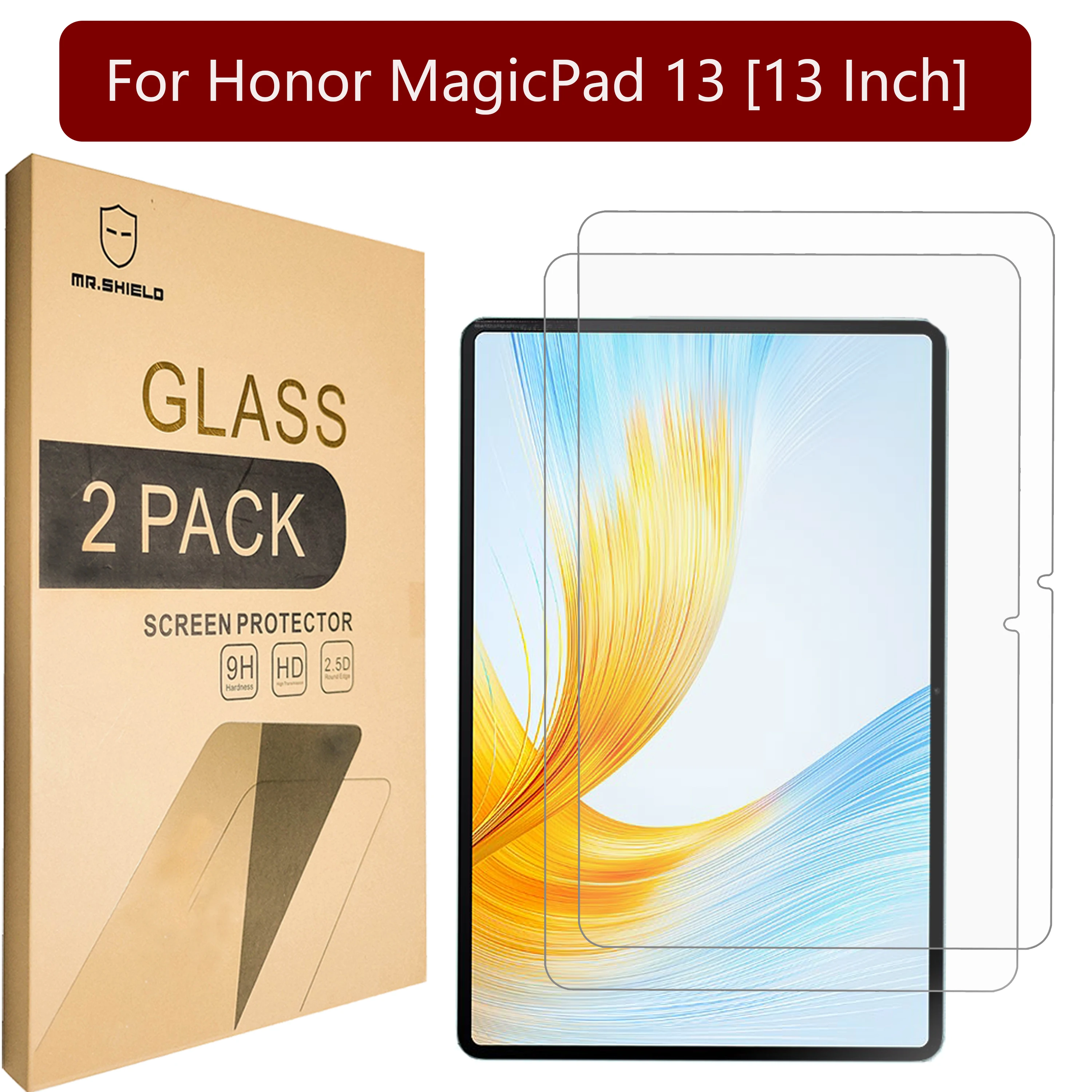 

Mr.Shield [2-PACK] Screen Protector For Honor MagicPad 13 [13 Inch] [Tempered Glass] [Japan Glass with 9H Hardness]