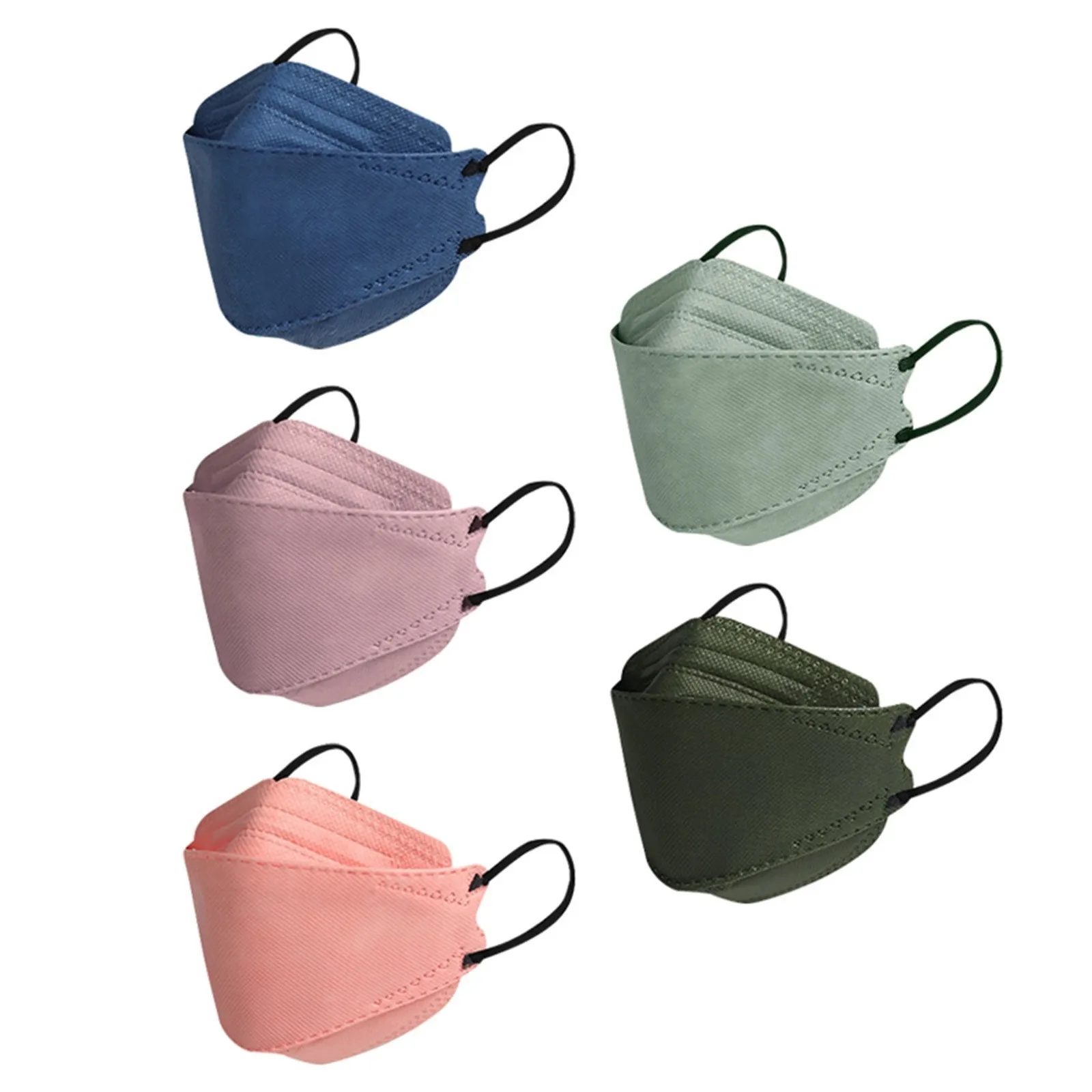 Disposable Face Mask Fish Type 3d 4-ply Solid Color Adult Covers Navidad