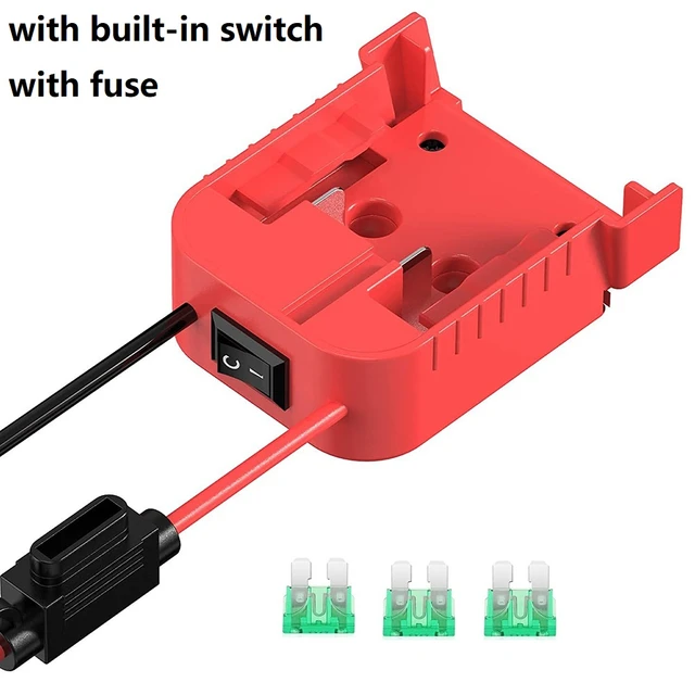 Adaptateur de batterie avec fusible, interrupteur intégré, jeu de