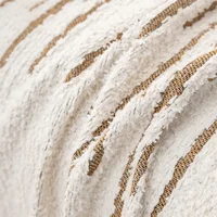 Fluffy Lines Stripes Jacquard Sofa Towel with Tassels, Double-side, for Living Room Camping Picnic Large Blanket Leisure Relax 2
