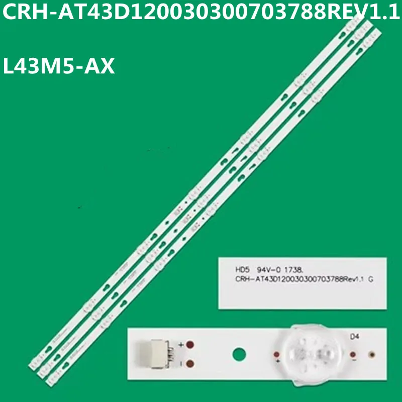 

3PCS-60PCS LED Strip For L43M5-A 4C-LB430T-XR3 HRC CRH-AT43D120030300703788REV1.1 JL.D43071330-004AS-M_V01 LT-43T510F LVF430LGDX