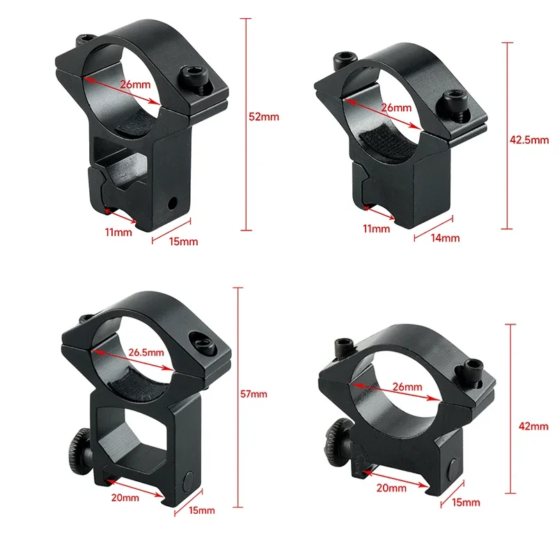 11mm/20mm Dovetail Rail for Hunting Rifle Scope 25.4mm Riflescope Mount Ring Hunting Airsoft Accessories 2PCS/Set rifle scope mount ring