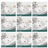 White Ceramic Table Sink With Golden Edge Countertop Vanity Sink Bathroom Lavatory Balcony Vessel Sink Above Counter Wash Basin 6