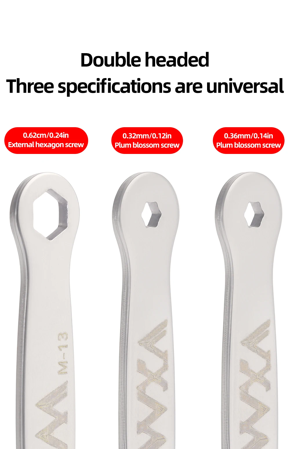 Description Picture 6 of itemVXM MTB Bicycle Pedal Anti-Slip Removal Wrench Tool Stainless Steel Universal Plum Blossom Hex Socket Disassembly Wrench