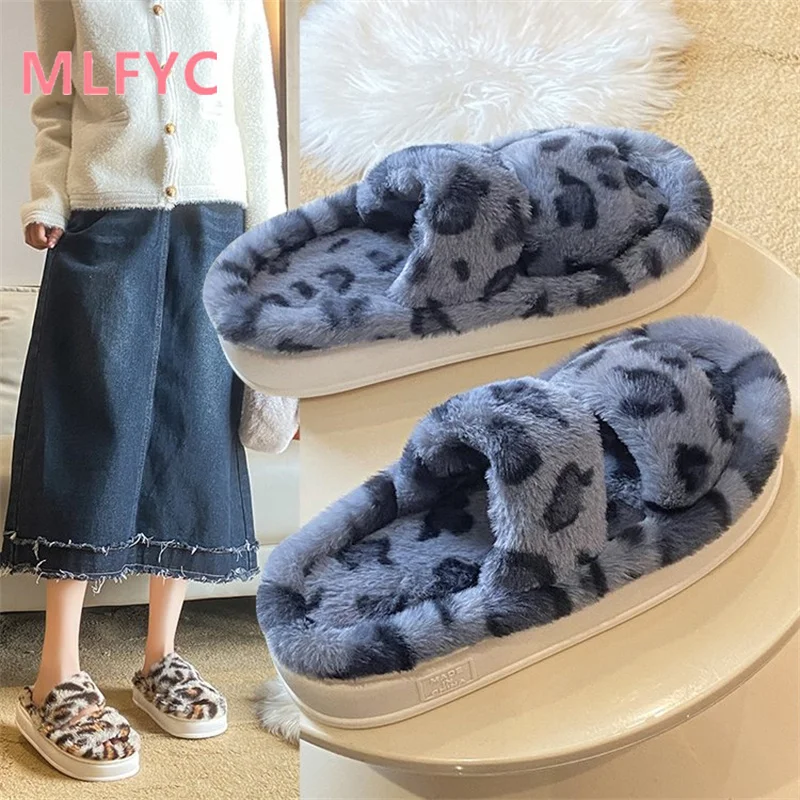 Mao Mao Slippers New Home Warm Fashion Indoor Cotton Slippers Women's Flat Bottom Casual Cotton Slippers Chaussure Femme