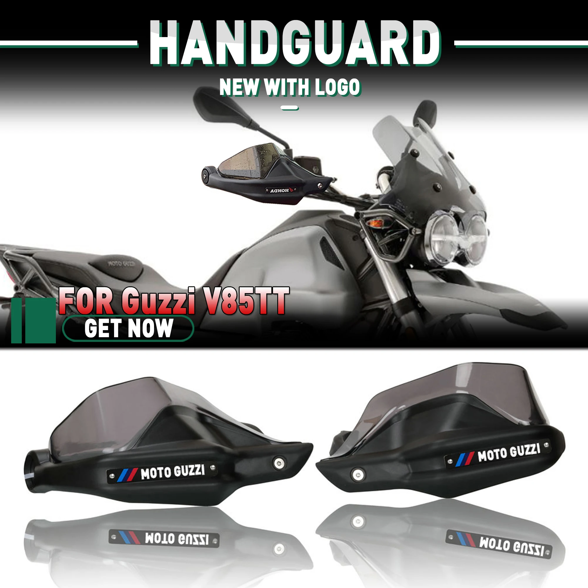 MotorcycleMotoGuzziV85TTBlackHandGuardsBrakeClutchLeversGuard