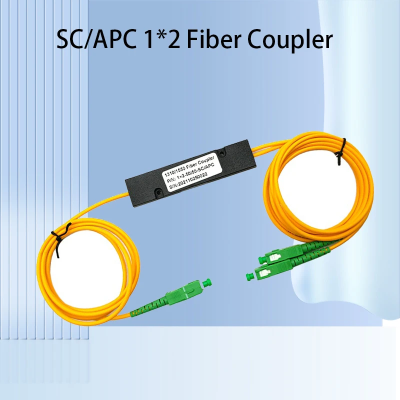 Tanie Hurtownie SC/APC 1*2 łącznik światłowodowy współczynnik optyczny 50:50 jednomodowy rozdzielacz FBT 1310/1550nm