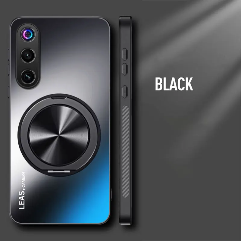 Magnetic Shockproof Matte Bumper Case with Wireless Charging Holder