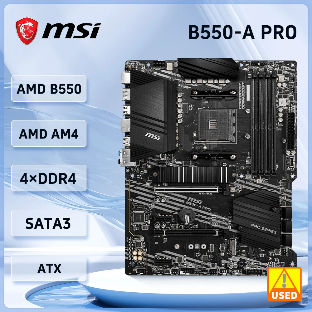 B550 Scheda Madre Msi B550-A Pro Presa Scheda Madre Am4 Ddr4 128Gb M.2 Sata Iii Usb3.2 Atx Per Ryzen Serie 3000/5000 Cpu