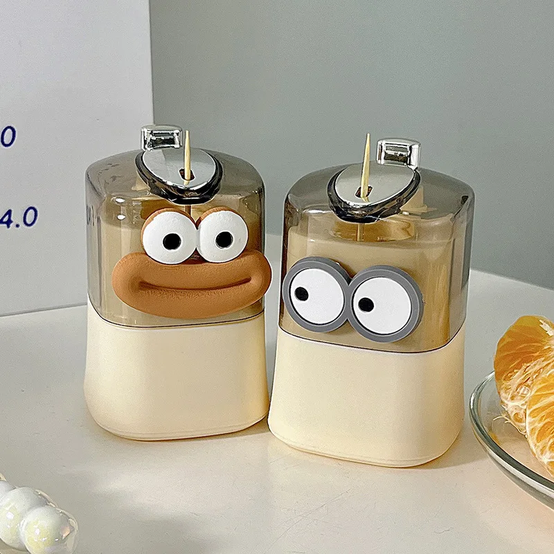 Creative Toothpick Storage Box with Automatic Pop-up Toothpick Box, Home Living Room, Dining Room, Push Type Toothpick Holder
