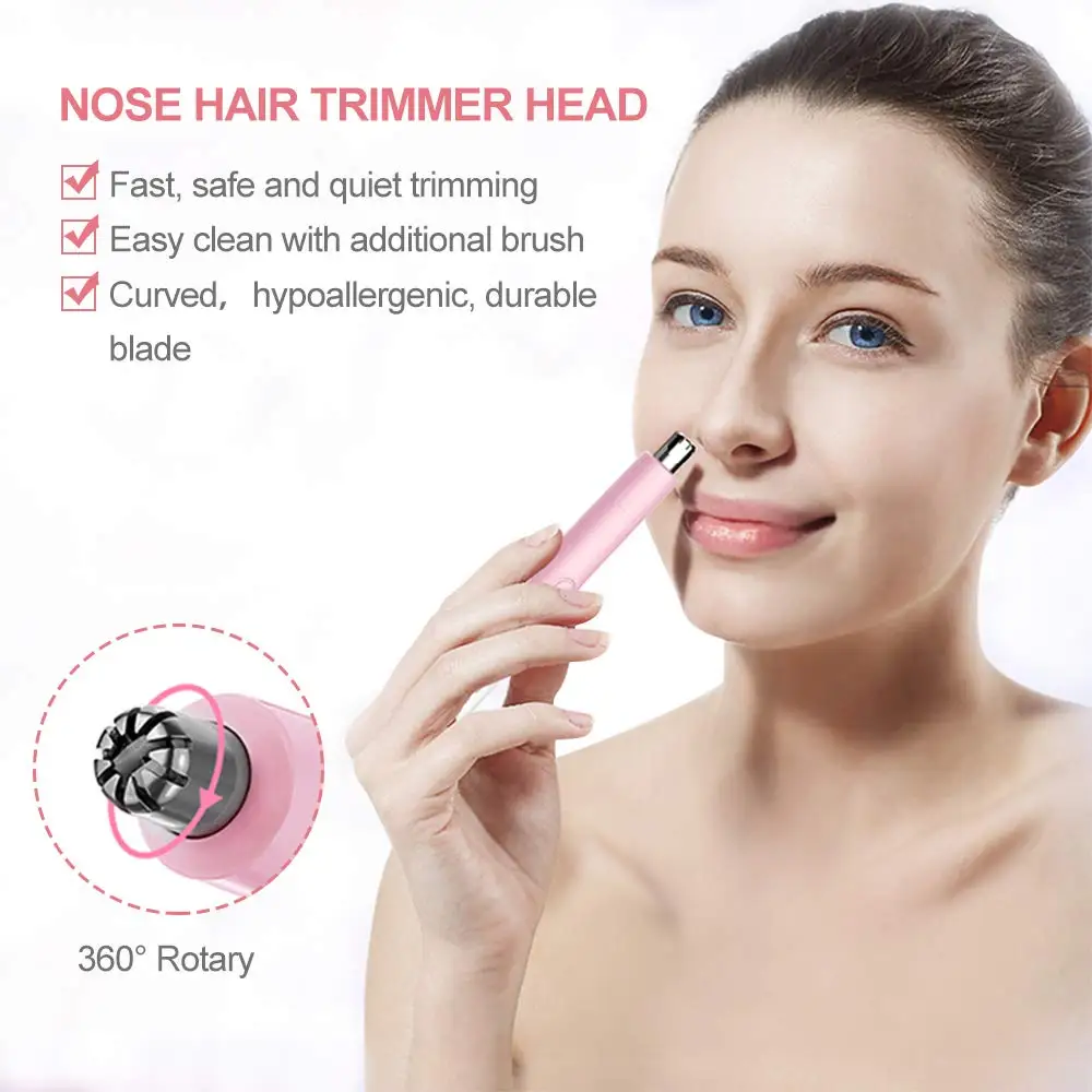 TOUCHBeauty Hair Trimmer for Face Eyebrow Nose Ear Body Hair Trimming, All in ONE Hair Remover for Women & Men Dual Blades Shave 4