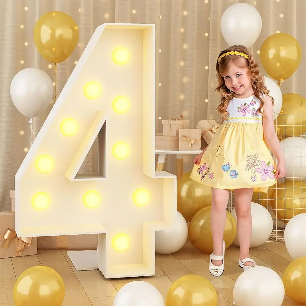 0–9 Zahlen, LED-Licht, Ballon, leuchtende Luftballons, 91 cm, Ballonfüllbox, LED-beleuchtet, riesige Zahlen, beleuchtete Festzeltnummern – Detail 6