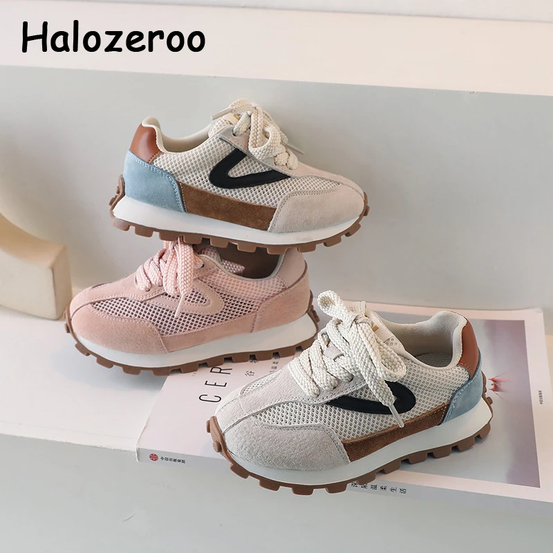 

New Kids Sport Sneakers Baby Girls Brand Shoes Children Genuine Leather Chunky Sneakers Boys Casual Sneakers Trainers Spring
