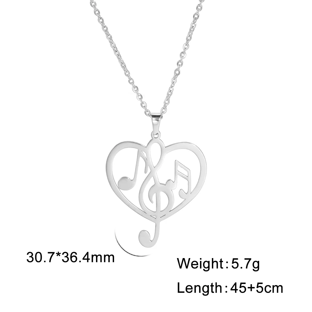 collana chiave di violino di sol in metallo nota musicale handmade