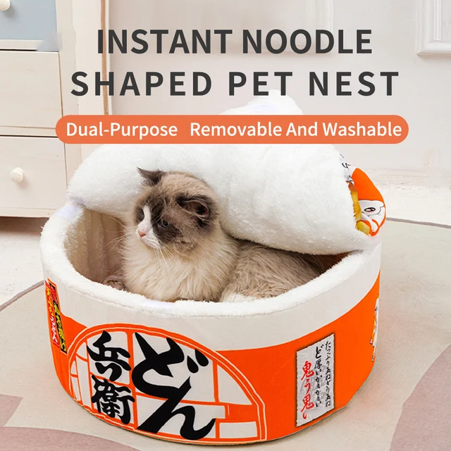 Pet Dog Cat House Kennel Super Large Instant Noodle Warm Dog Cat Nest Beds Cushion Udon Cup Noodle Pet Bed Cozy Nest 4