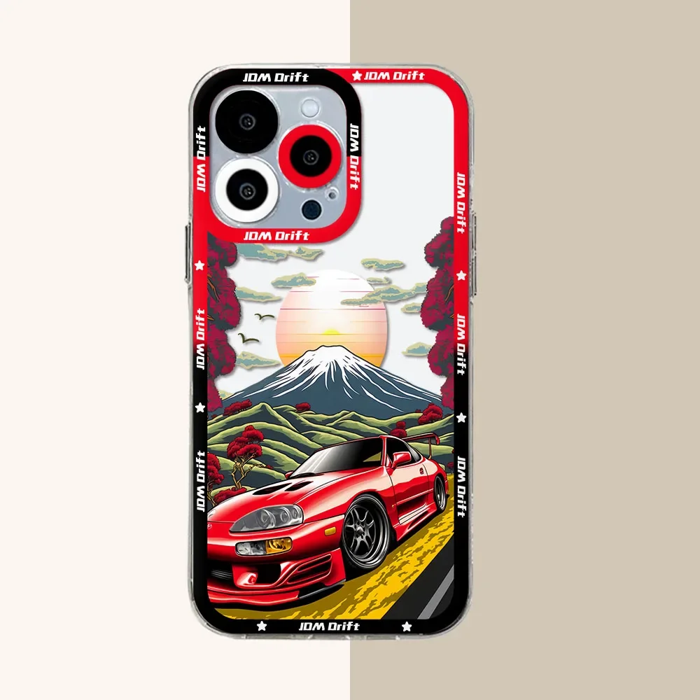 Tokyo JDM Drift Sports Car Transparent Soft Silicone Phone Case