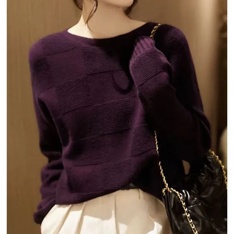 Nuova moda primaverile e autunnale edizione coreana tinta unita girocollo Top sciolto e Versatile stile giovanile che riduce il maglione da donna 2