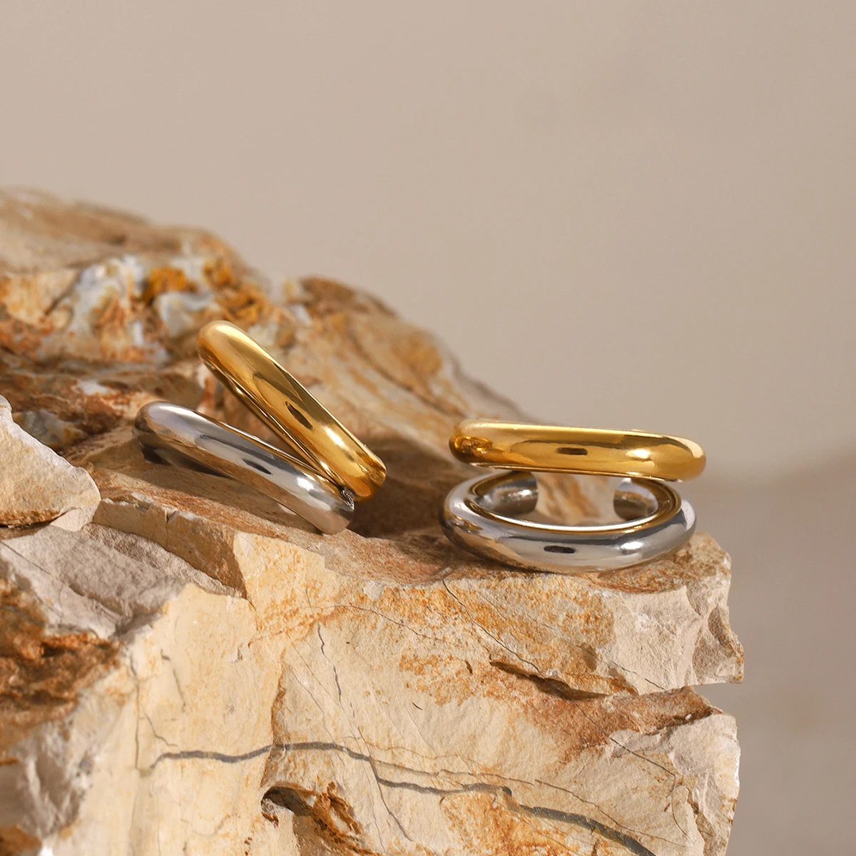 Minimalist Stainless Steel Ear Clip Silver Gold Mixed Rust Proof Metal Gold Silver Color Stylish Daily Jewelry Bijoux Uworld ear clip earrings clip earrings ear clip ear accessories