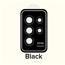 Premium Metal Camera Lens Glass Protectors with 9H Tempered Glass for S25 (Black)