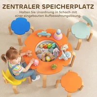 Ensemble de table et chaises pour enfants en forme de fleur, 5 pièces, avec sac de rangement, portable, pour salle de jeux, chambre à coucher, bureau d'étude, dessin, jeu, repas, combinaison table et chaise pour tout-petits 5