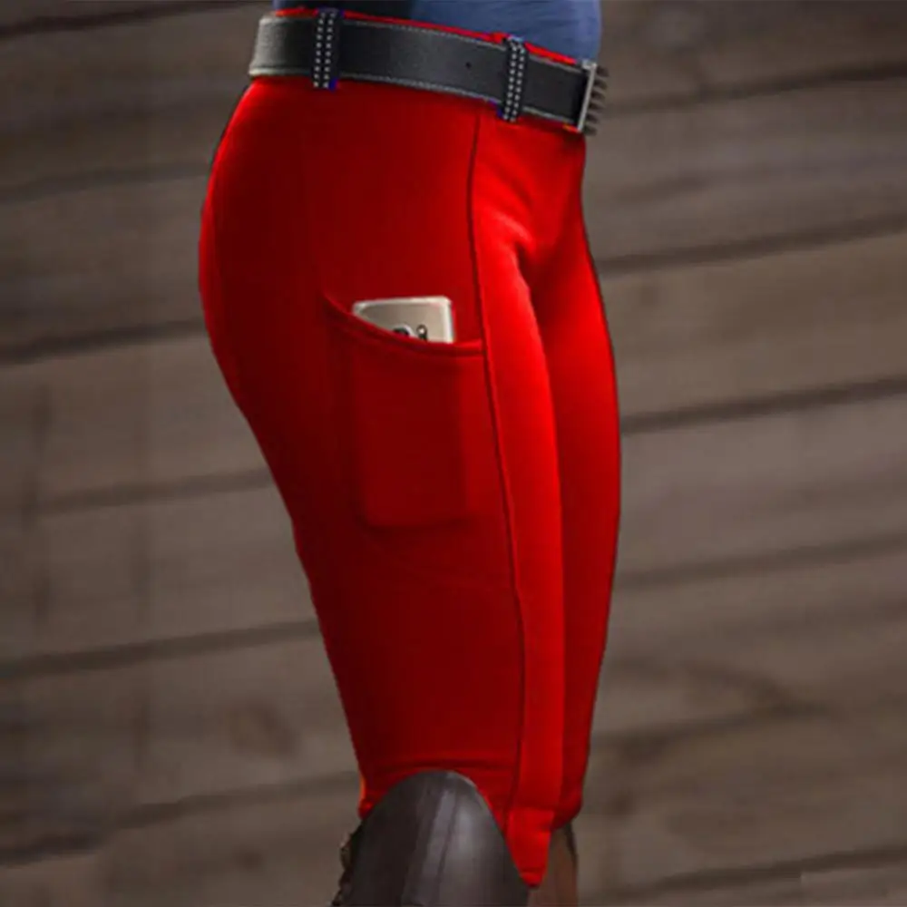 Women horse riding pants Horse Racing Pocket Hip Lift Riding Pant Breeches Leggings