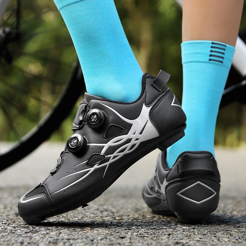 High quality road bottom racing shoes for men and women, outdoor lockable cycling shoes, professional breathable cycling shoes