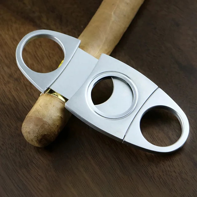 Stainless Steel Cigar Cutter Metal Classic Cutter Guillotine Cigar Scissors Gift Puncher Cutting Knife Cigar Accessory - Image 3