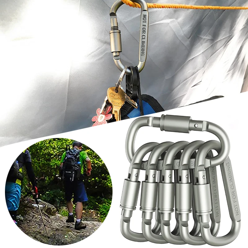 

Carabiner Keychain D-ring Buckle Outdoor Camping Multi Tool Mountaineering Caving Rock Climbing Carabiner Camping Gear