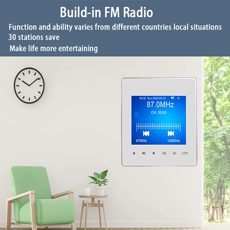 Indoor Background Music System Home Hotel Architecture Apartment Villa Blue tooth Connection Wall Amplifier With Touch Key