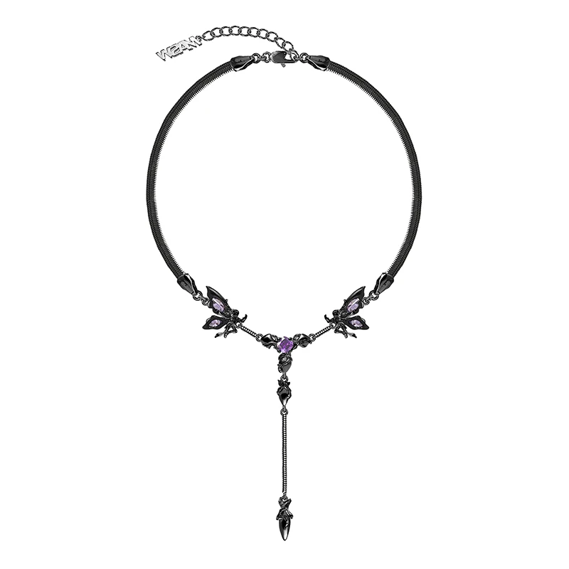 MASW Original Design Cool Style Elegant Temperament One Black Butterfly Pendant Necklace For Women Girl Popular Jewelry Gift