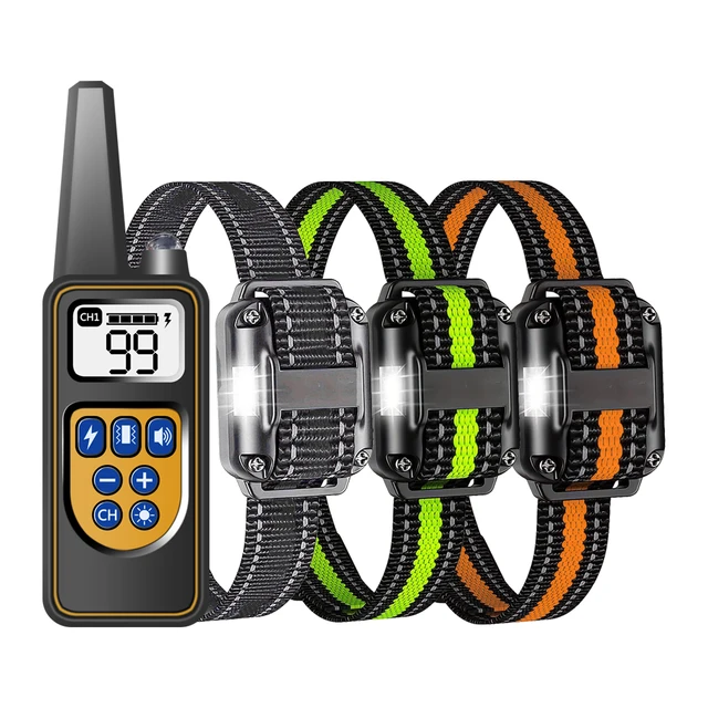 Dog Collar for 3 Dogs, Waterproof Rechargeable Dog Training Collar with Remote for Small, Medium and Large Dogs,IP67 Wat Dog Collar for 3 Dogs, Waterproof Rechargeable Dog Training Collar with Remote for Small, Medium and Large Dogs,IP67 Wat