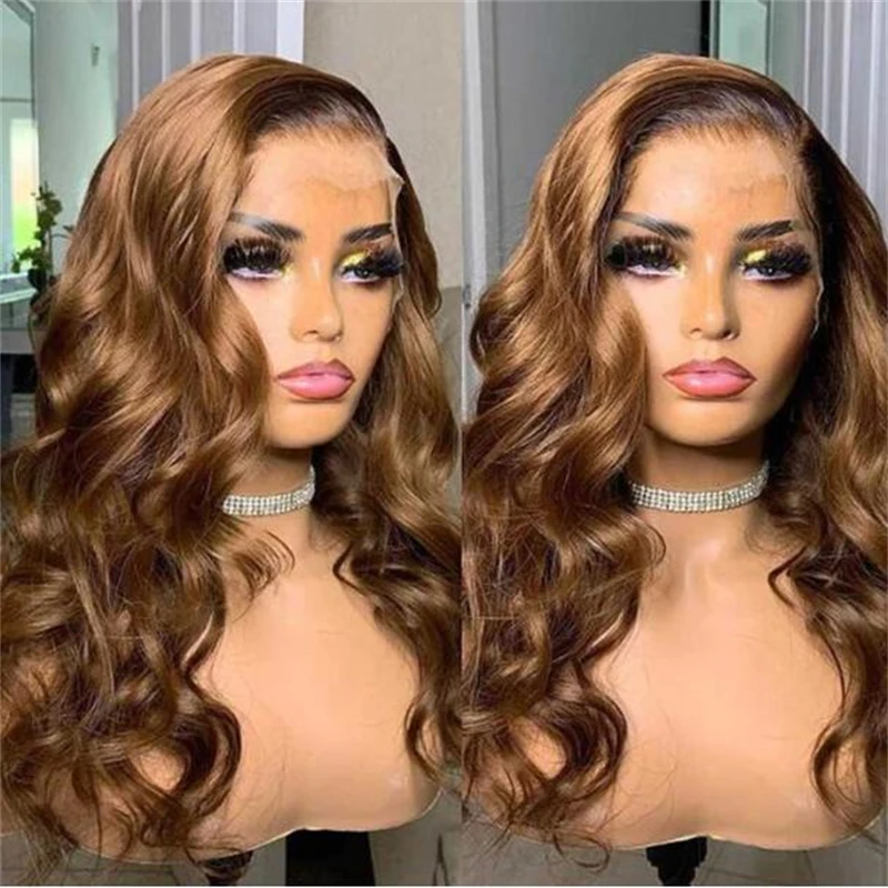 

26 inch Soft Ombre Blonde Body Wave European Virgin HumanHair Jewish Wig 13x6Lace Front Kosher Sheitel Wig For Women BabyHair