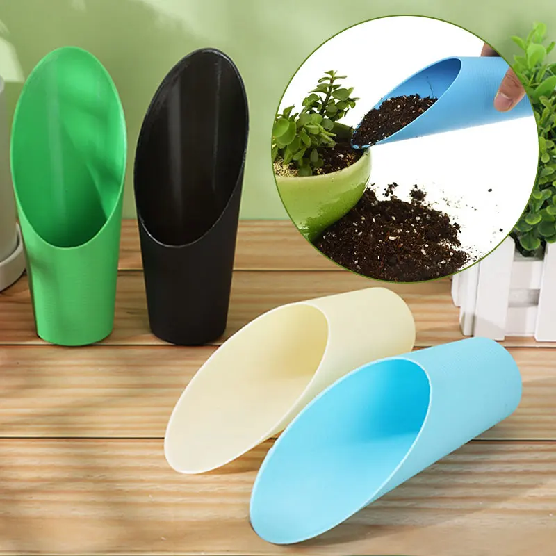 1pc Plastic Bucket Shovel Potted Cultivation Cylinder Mini Succulent Green Plant Soil Spade Shovel Garden Tools