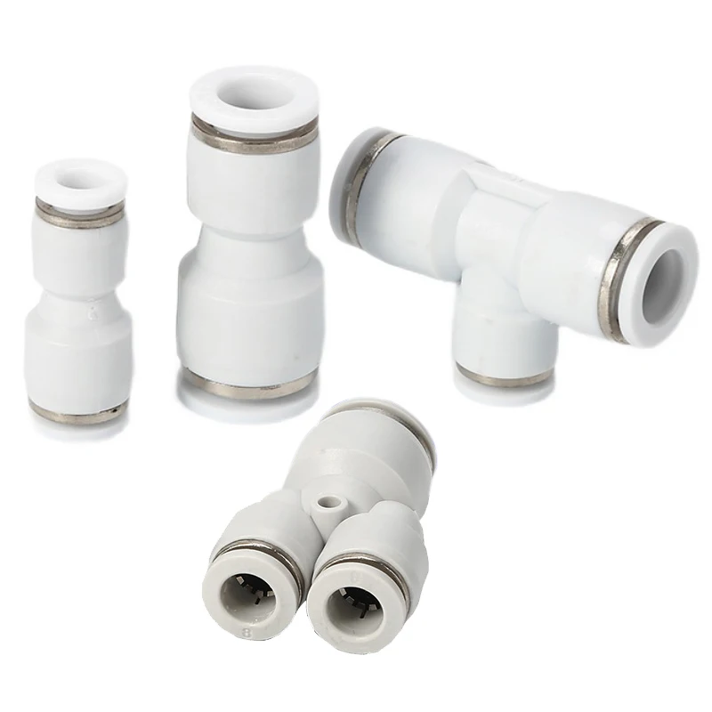 Bianco Pneumatico Straight-Through A Tre Vie Di Diametro Variabile Quick-Spina Di Connettore Rapido Pg6-4 Peg8-6 Pw10-8 Montaggio Pneumatico