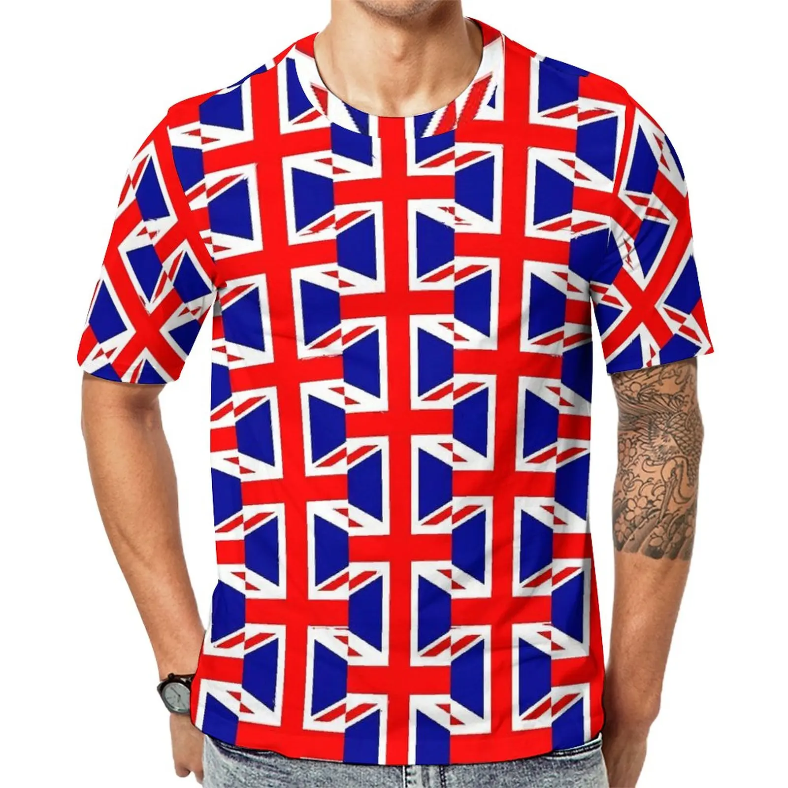 Union Jack 3d Printed Summer Men's T-Shirt Fashion Trend