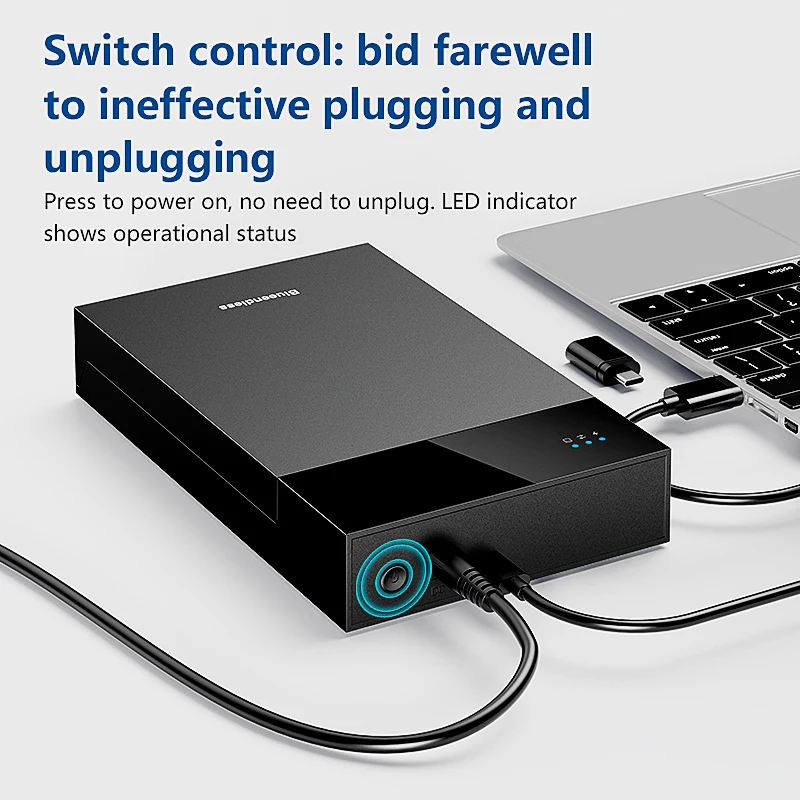 Blueendless External HDD Case 2.5/3. 5 HDD/SSD box support 20TB type C to SATA Adapter tool free Hard disk drive enclosure external hard drive case ssd enclosure hard drive enclosure hard disk case external hard drive box hdd case enclosure hard drive adapter ssd adapter