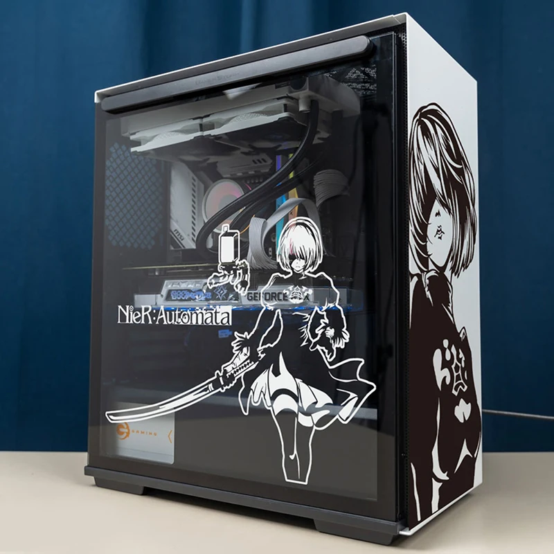 Anime Removable Waterproof Sticker ATX Gaming PC Case Stickers Mid Tower Computer Decorative Decal