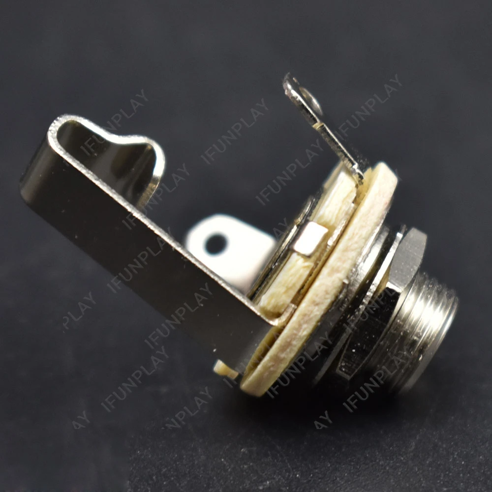 60Pcs Copper 1/4" Stereo Plug jack Connector 6.35mm 6.3mm Welding Type Panel Socket for Electric Guitar Bass