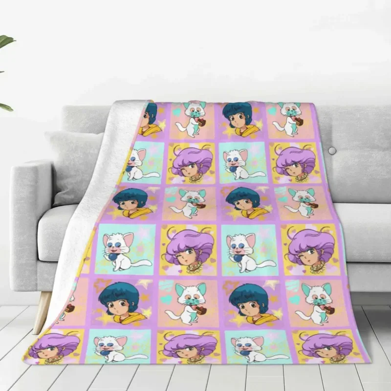 Cremoso Mami Yu Posi Nega Magical Angel Cute Kawaii Anime Girls Coperta Lavorata A Maglia Coperte Di Lana Copriletto Caldo Estivo