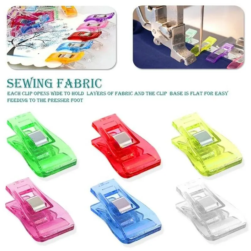 

50pcs Job Foot Case Multicolor Plastic Clips Fabric Clamps Patchwork Hemming Sewing Tools Sewing Accessories Sewing Clip