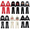 2025 Spring New Autumn/Winter Wash Water Printed High Quality looped Cotton Hoodie Set for Men and Women 2
