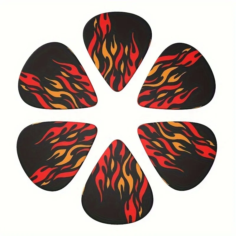 Original Sound Guitar Picks Double-Sided Printed Ukulele Guitar Finger Shrapnel Keychain Holster Gift For Music Lovers 6 Pcs