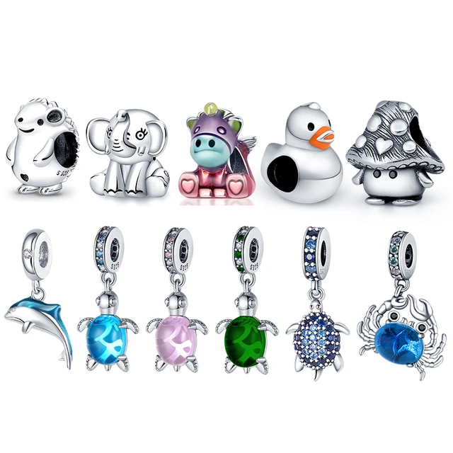 Hot Sale 100% Silver Color Color Pet Animal Series Charms Bead Fits Original Pandach Bracelet Pendant Woman Fashion Fine Jewelr
