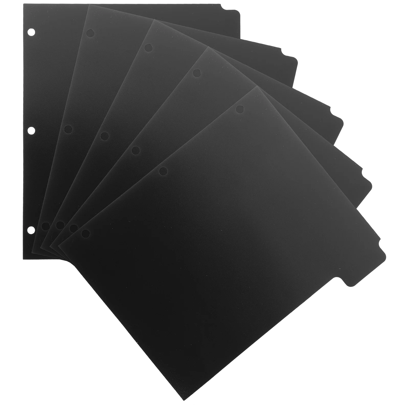 

3-hole Loose-leaf Baffle A4 Separator Removable Buckle Page (black 5 Sheets-pp Separator) Divider Tabs