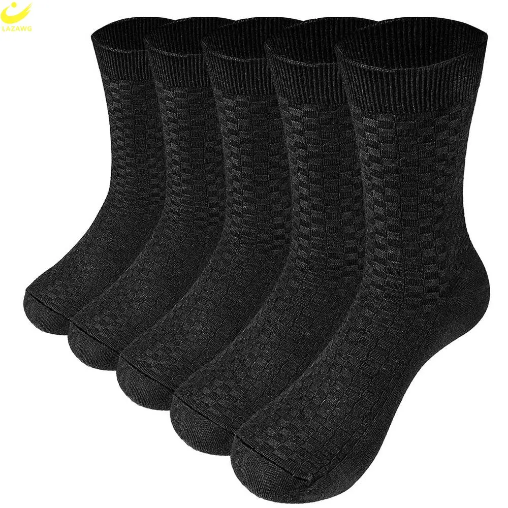 LAZAWG 5Pairs/lot Men's Cotton Socks New Style Winter for Male Socks Black Business Cotton Athletic Crew Socks Soft Breathable